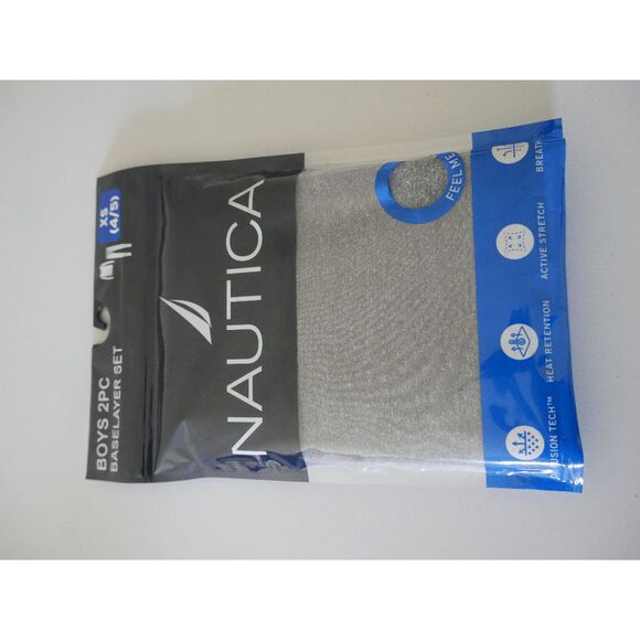 Nautica Boy's Thermal Base Layer Set Gray XS 4/5 - Picture 3 of 5